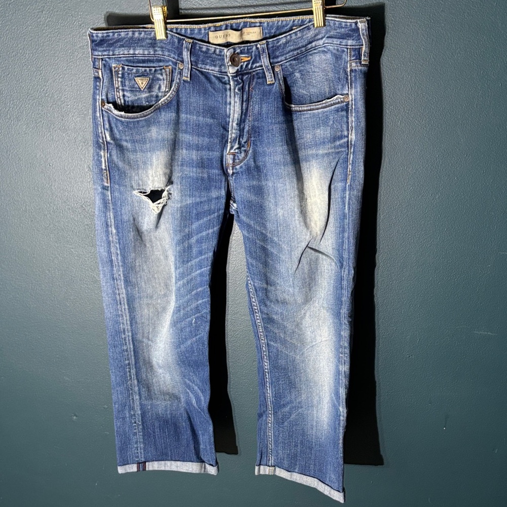 Guess Men's Relaxed Fit Blue Jeans